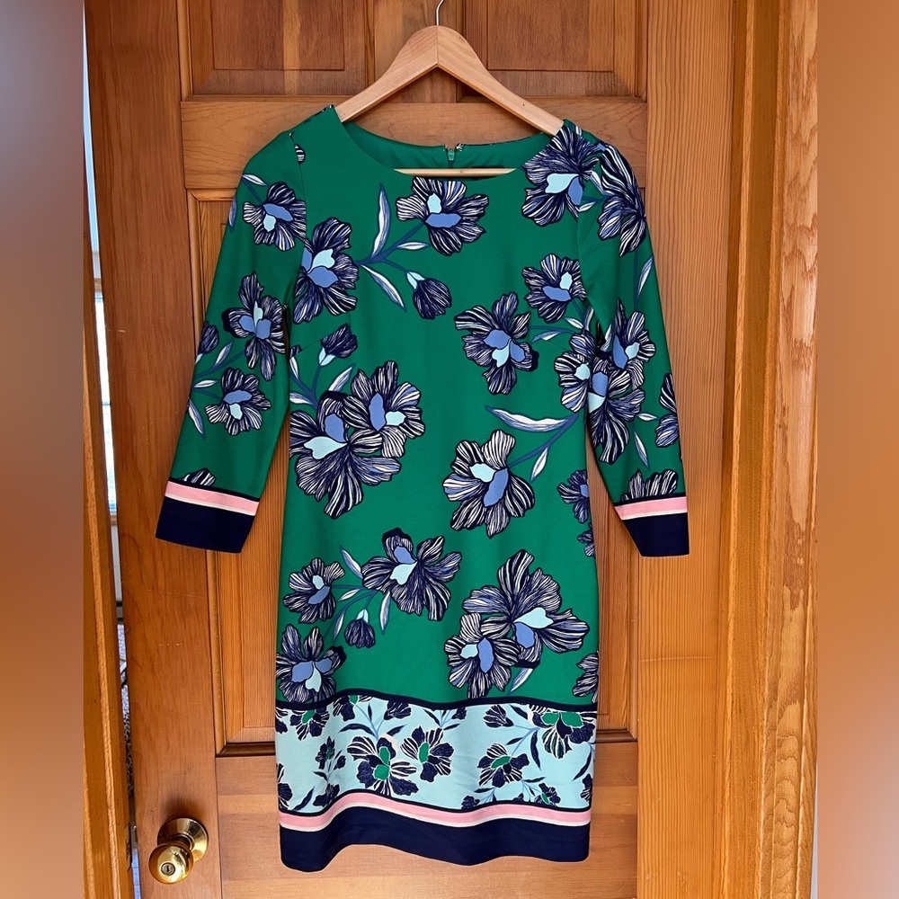 Vince Camuto Green Floral Patterned Dress